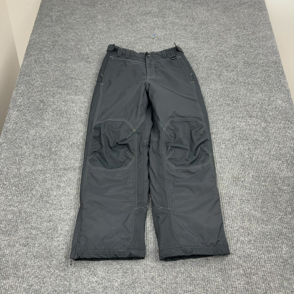 L.L. Bean Snow Pants Kids 12 Black Nylon Insulated Reinforced Knees Winter Ski
